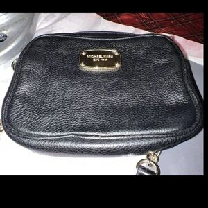 Michael Kors Crossbody Bag ￼- Pebbled Black Leather